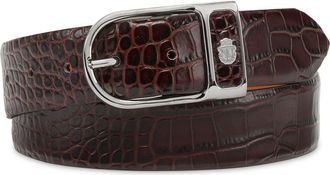 Billionaire Boys Club Leather Belt Crocco Men in Darkbrown/nickel at Nordstrom, Size 105