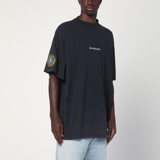 Balenciaga Faded black dry fleece Uniform Merch T-shirt