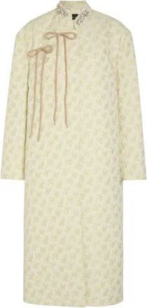 Simone Rocha Simone Rocha Embellished Floral-jacquard Cotton-blend Coat - Green - 10 (UK10 / S)