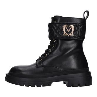 Love Moschino Zwarte laarzen - Dames - Veterlaarzen - Zwart - 36 EU - Leer - Schoenen