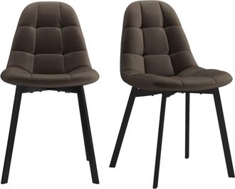 Moloo de terciopelo marrone y metal negro (x2)