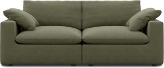 Castlery Customized Green 3 Seater Sofa | Dawson by Castlery, Green, Feather-Filled, Machine Washable Covers, Modular Build