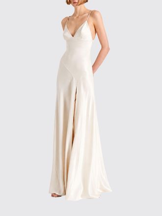 Alberta Ferretti Abito lungo slip dress in viscosa con spacco frontale