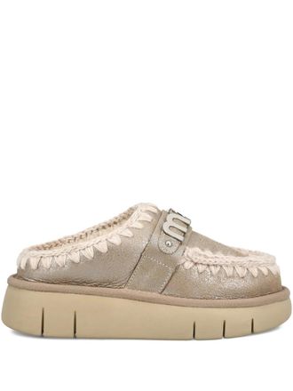 Mou Bounce trim-detail ankle boots - Brown