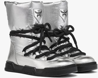MCM Skyward Ankle Boots In Metallic Calf Leather