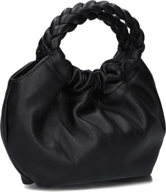 Unisa Tassen, Dames, Zwart, ONE Size, Katoen, Elegante Zwarte Zameli Handtas