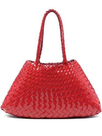 Dragon Diffusion Santa Croce geweven leren shopper - Rood