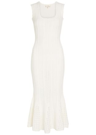 LoveShackFancy Loveshackfancy Tayleen Pointelle-knit Midi Dress - White - XL (UK16 / XL)