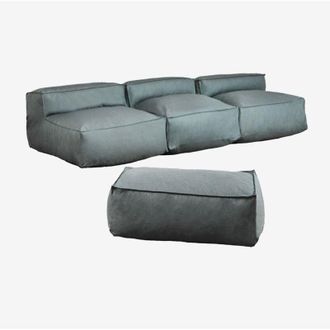 Sklum Sklum - Divano componibile in 3 pezzi e pouf da giardino Dojans