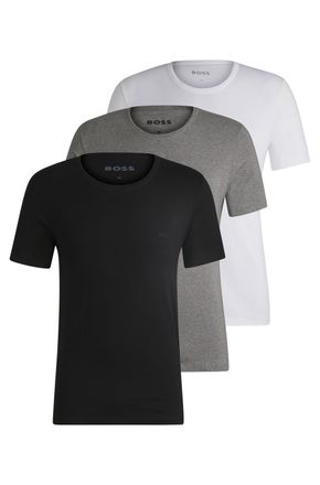 HUGO BOSS T-Shirt BOSS Rundhals BOSS ONE, Herren, Gr. XXL (56), bunt (assorted_pre, pack, grau, meliert, schwarz999), Jersey, Obermaterial: 100% Baumwolle, unif