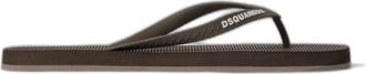 Dsquared2 Schoenen, Heren, Bruin, 40 EU, Logo Flip Flops