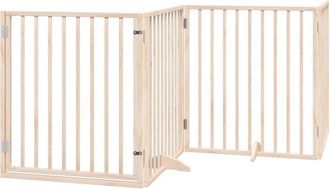 vidaXL Puerta Para Perros Plegable 4 Paneles Madera De &Aacute;lamo 320 Cm Vidaxl