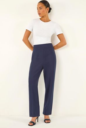 Roman Straight Leg Crepe Stretch Trouser