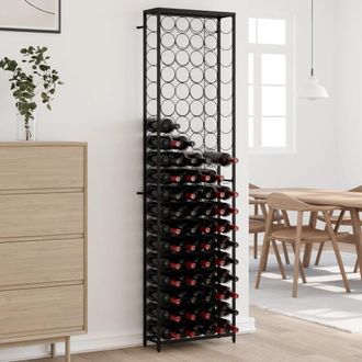 Berkfield Home Wine Rack for 95 Bottles Black 54x18x200 cm Wrought Iron | Size: 54 x 18 x 200 cm