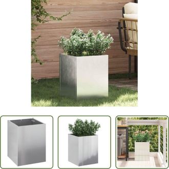 vidaXL Design moderno - Vaso da giardino Acciaio zincato 32 x 32 x 40 cm