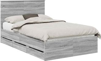 vidaXL Estructura De Cama Gris Sonoma 120 X 190 Cm Madera Ingenieril Vidaxl