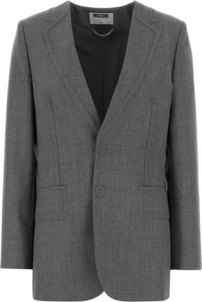 Moschino Grey Notched lapel Jacket