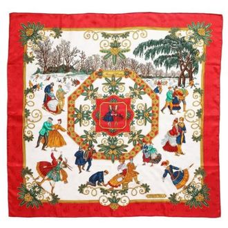 Herm&egrave;s Pre-owned Scarves, female, Multicolor, Size: ONE SIZE Pre-owned Joies Dhiver Silk Scarf