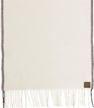 Eleventy Fringed Scarf - Heren - Zijden sjaals - Beige - ONE Size - Wol - Accessoires