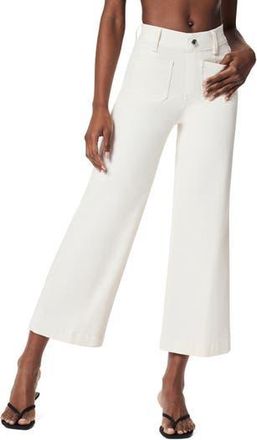 Spanx Patch Pocket Pull-On High Waist Ankle Wide Leg Jeans in Ecru Wash at Nordstrom Rack, Size 1 X