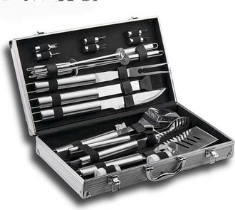 OEM Set De 19 Kit Barbacoa Port&aacute;til, Utensilios Barbacoa, Kit Barbacoa Utensilios Acero Inoxidable, Accesorio Barbacoa Para Jard&iacute;n, Camping