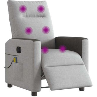 vidaXL Vidaxl - Sill&oacute;n Reclinable De Masaje El&eacute;ctrico Tela Gris Nube