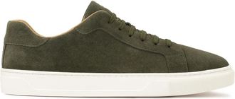 Kazar Khaki su&egrave;de sneakers op een witte zool - Heren - Sneakers - Groen - 41 EU - Su&egrave;de - Schoenen