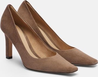 The Row Carla 80 suede pumps