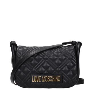 Love Moschino Damens Umh&auml;ngetaschen Polyurethan Schwarz/Gold
