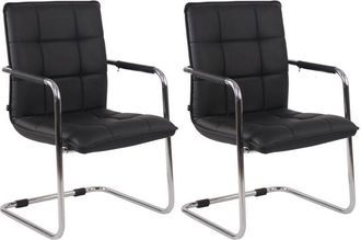 Clp Set De 2 Sillas De Conferencia Gandia Negro Cromado