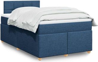vidaXL Cama Box Spring Con Colch&oacute;n Tela Azul 120x190 Cm Vidaxl
