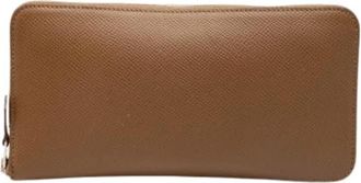 Herm&egrave;s Pre-owned Zip Around Wallet - Dames - Vintage Accessoires - Bruin - ONE Size - Leer - Vintage