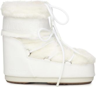 Moon Boot Icon Low Faux-Fur Boots - Dames - Winterlaarzen - Wit - 39 EU - Leer - Schoenen
