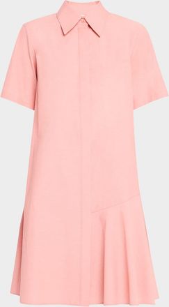 Lafayette 148 New York Flounce-Hem Short-Sleeve Shirtdress