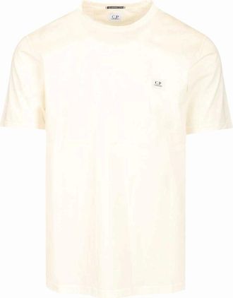 C.P. Company Mens C.P. Company Jersey White T-Shirt - Size: 38