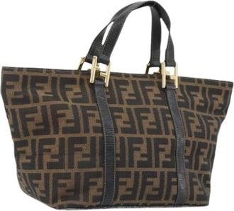 Fendi Pre-owned Zucca Canvas Tote Bag - Dames - Vintage Shopper - Bruin - ONE Size - Leer - Vintage