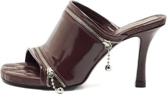 Burberry 100 mm leren muiltjes met ritsdetails - Rood