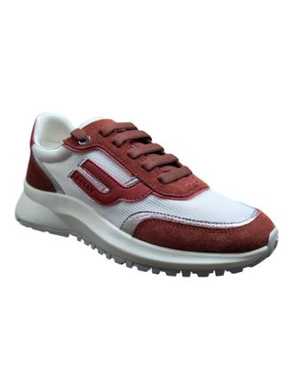 Bally Womens Demmy Heritage Leather Sneakers In Red/white/silver