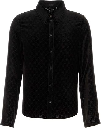 Gucci Black Stretch Velvet Shirt