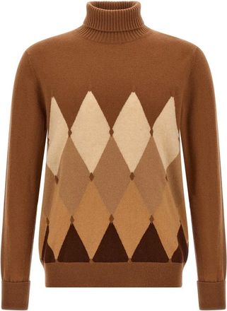 Ballantyne Truien & Vesten, Heren, Bruin, 3Xl, Kasjmier, Argyle Turtleneck