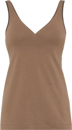 Brunello Cucinelli Top in jersey - Marrone