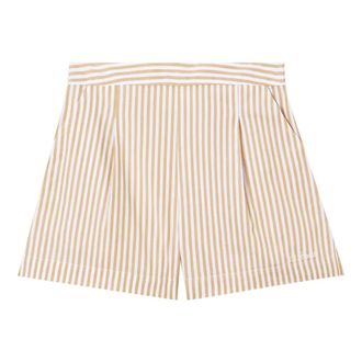 MC2 Saint Barth Short Shorts, female, Beige, Size: S Cotton SB Beach Stripes V 11 Emb