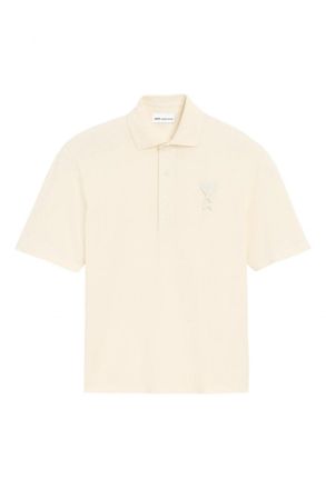 Ami BOXY FIT PIQUET POLO Size: XS, colour: CREAM