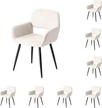 Urban Meuble Conjunto de 8 sillas escandinavas con tela beige y patas negras