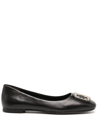 Tory Burch Georgia ballerinas met logoplakkaat - Zwart