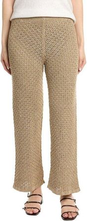 Eleventy Womens Sand Knitted Wide-Leg Trousers, Size XS