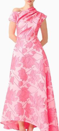 Elliatt Dionne Floral Jacquard Asymmetric Gown in Pink at Nordstrom, Size Xx-Small