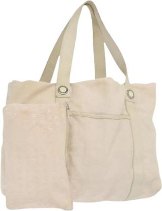 Bulgari Tweedehands Canvas handtassen - Dames - Vintage Shopper - Beige - ONE Size - Leer - Vintage