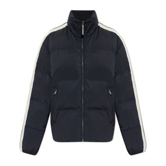 Palm Angels Gevoerde jas met opstaande kraag - Dames - Jassen - Zwart - Maat: L Polyamide
