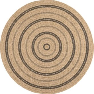 Nazar Rugs Alfombra interior/exterior efecto yute redondo negro di&aacute;metro 160